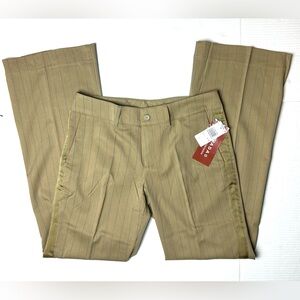 Vintage Nevada Women’s Junior 9 - 10 Pleated Tan Flare Leg‎ Pinstripe Dress Pant